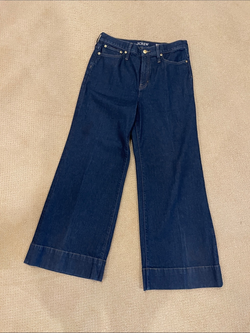 J. Crew Dark Blue Wide-Leg Denim Jeans